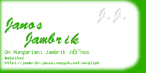 janos jambrik business card